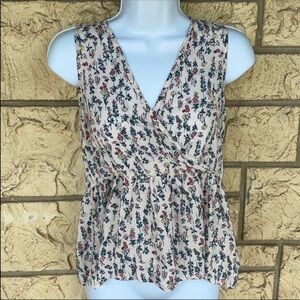 Wild Blue Top Flow Floral Small V Cut Thin Comfy
Size small